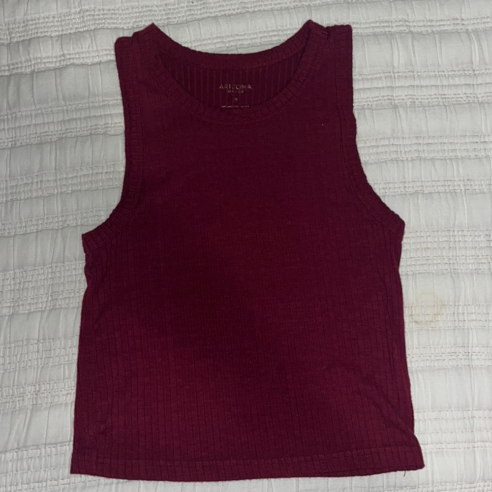 maroon ripped tank